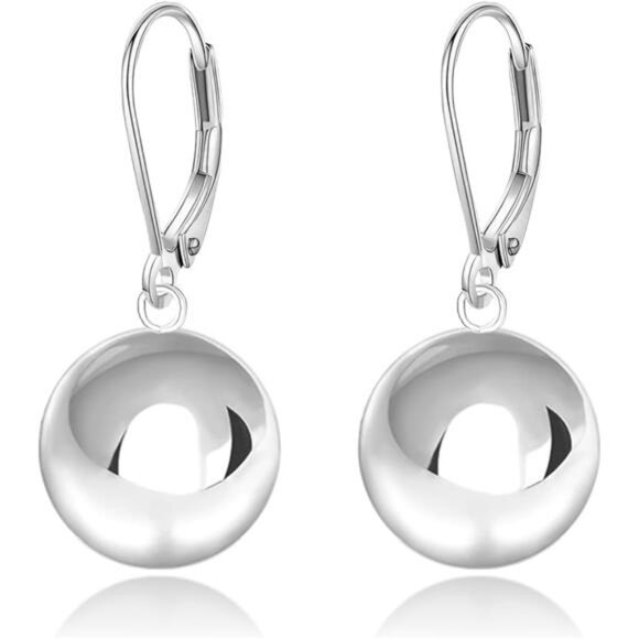 ✨ Sterling Silver Dangle Bead Earrings | Double Ball Drop | Hypoallergenic ✨ - Picture 1 of 2